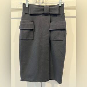 Diane Von Furstenberg Wool Blend Pencil Skirt. Bow Waist Detail. Size 4.